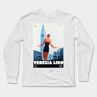 VENEZIA LIDO Italy Holiday Travel Advertisement Vintage Italian Poster. Long Sleeve T-Shirt